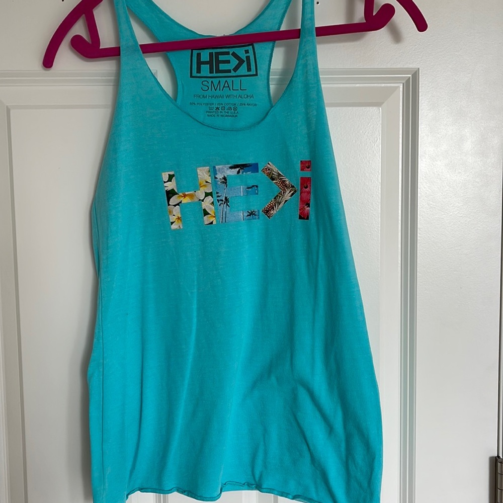 He>i tank top aqua small